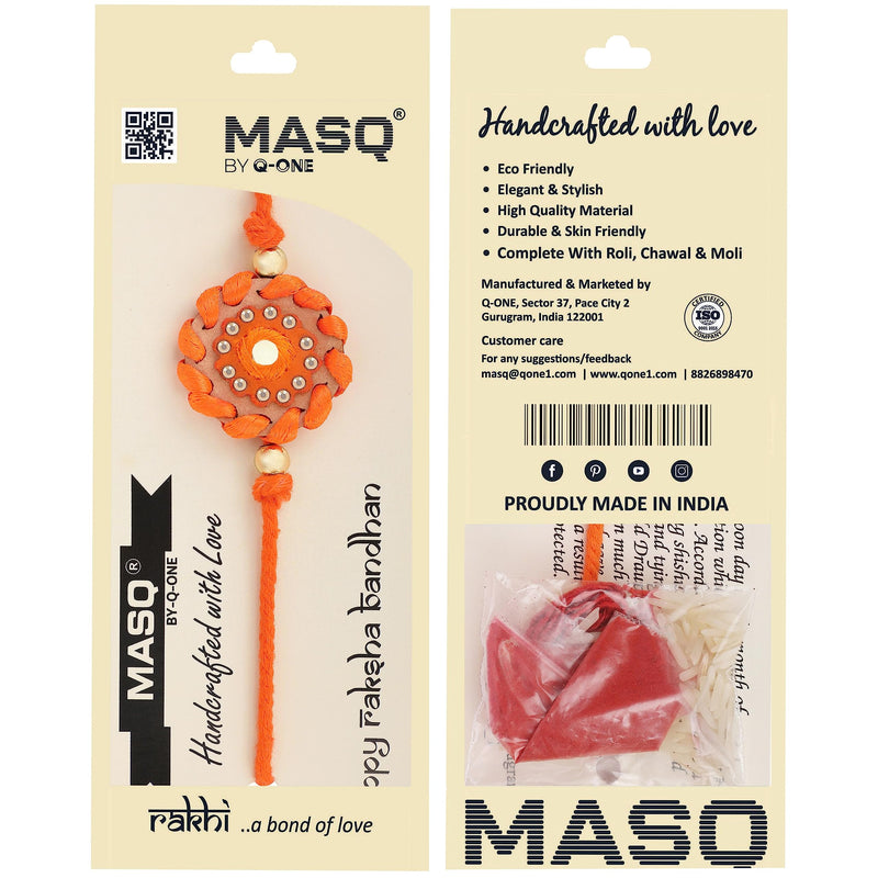 Traditional Orange Chakra Handmade Rakhi