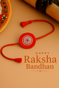 Red-Gold Fringe Handmade Rakhi