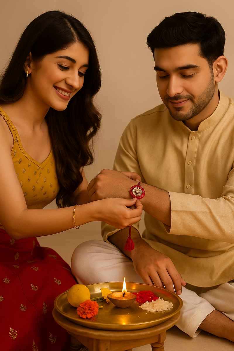 Traditional Red Chakra Handmade Rakhi