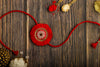 Red-Gold Fringe Handmade Rakhi