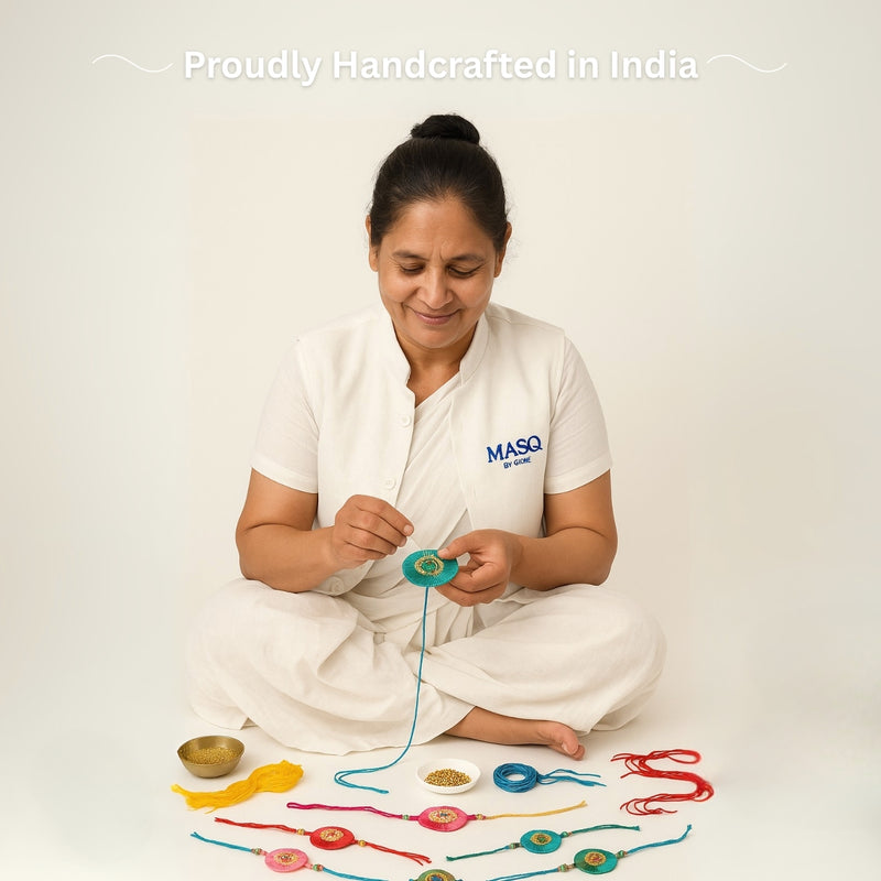 Traditional Gold Fringe Handmade Rakhi