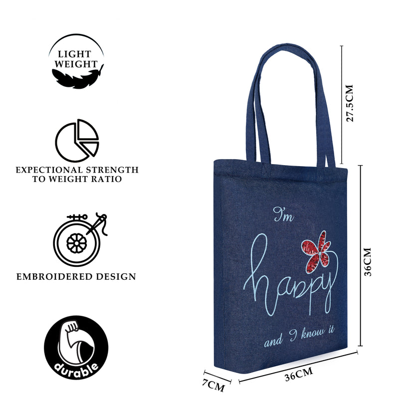 Happy- tote bag