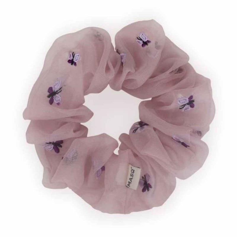 Scrunchie - Butterfly - Purple Frill