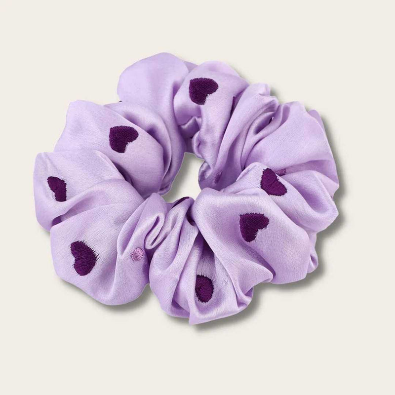 Scrunchie - Heart - Purple