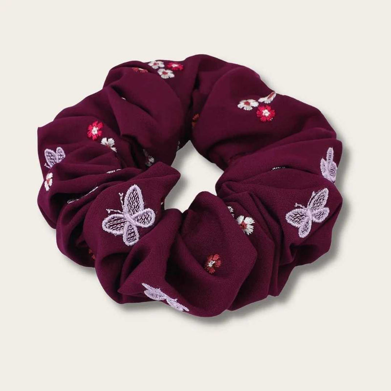 Scrunchie - Butterfly - Wine