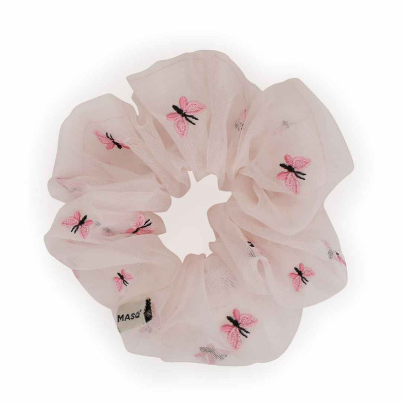 Scrunchie - Butterfly - Pink Frill