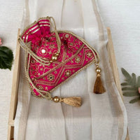 Mini Mirror Potli, Pink