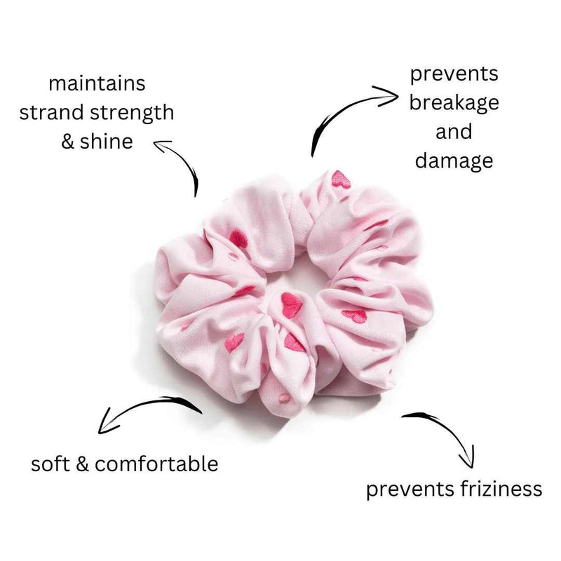 Scrunchie - Heart - Pink