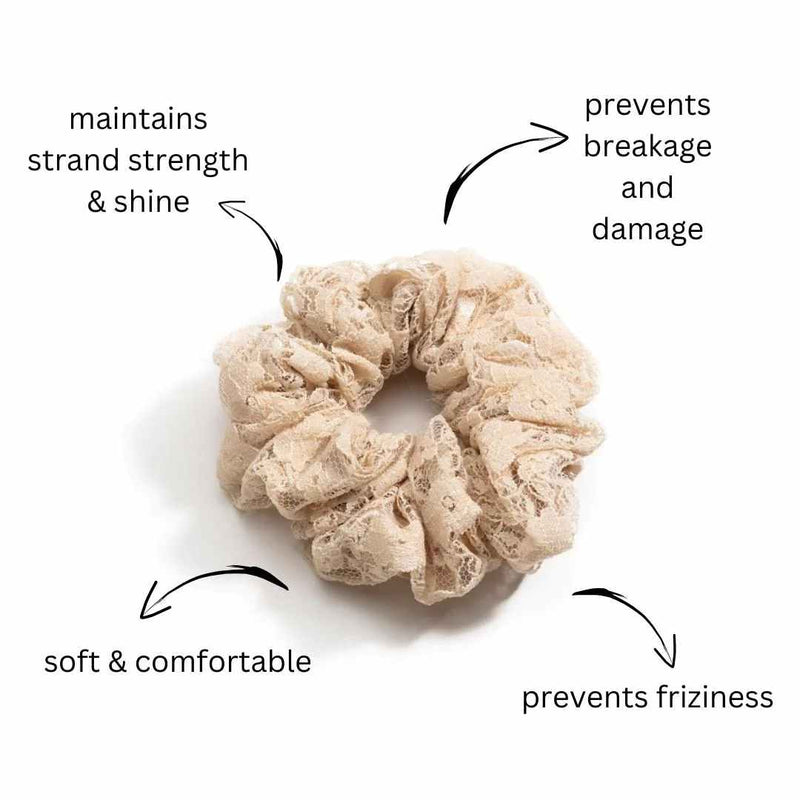 Scrunchie - Beaded Beige