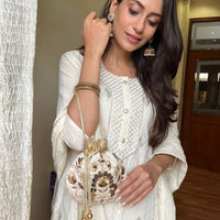 Mini Mughal Potli, Beige