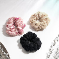 Scrunchie - Beaded Pink