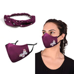 Face Mask Hairband Butterfly Wine L Pack of 2