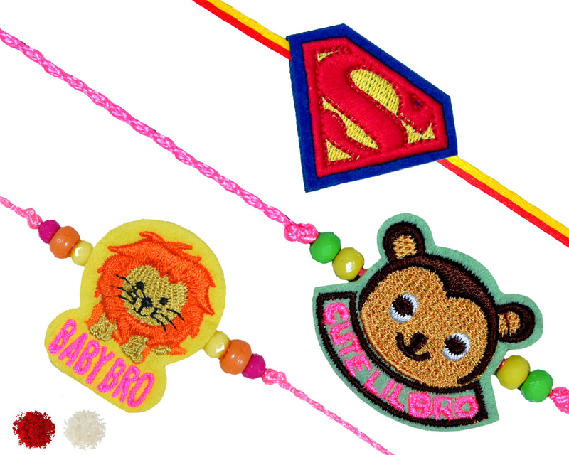 Rakshi, Special Superman Lion-Yellow Panda-Green Pack of 3