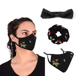 Face Mask Scrunchie, Hairband Xmas Leaf Pack of 3