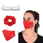 Face Mask Scrunchie, Hairband Snowflake L Pack of 3